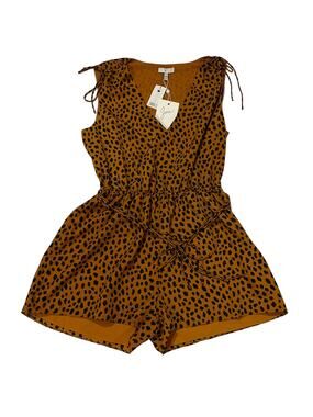 NWT Joie Keona Animal Print Romper - Copper - XS